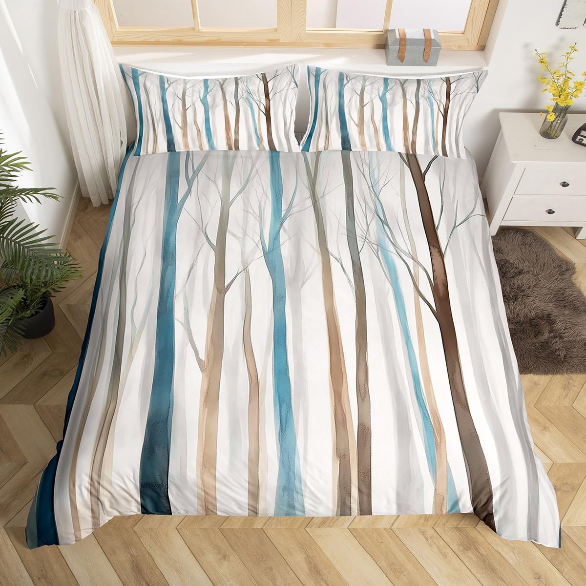 Housse de couette 220x240 microfibre lit adulte avec taie d'oreiller