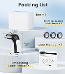 Embossing Label Maker Black, Manual Embossed Label Maker Machine with-Tapes, Old School Embosser Labeler with 3D Tapes Waterproof for Home Kids DIY Crafting Scrapbooking Supplies