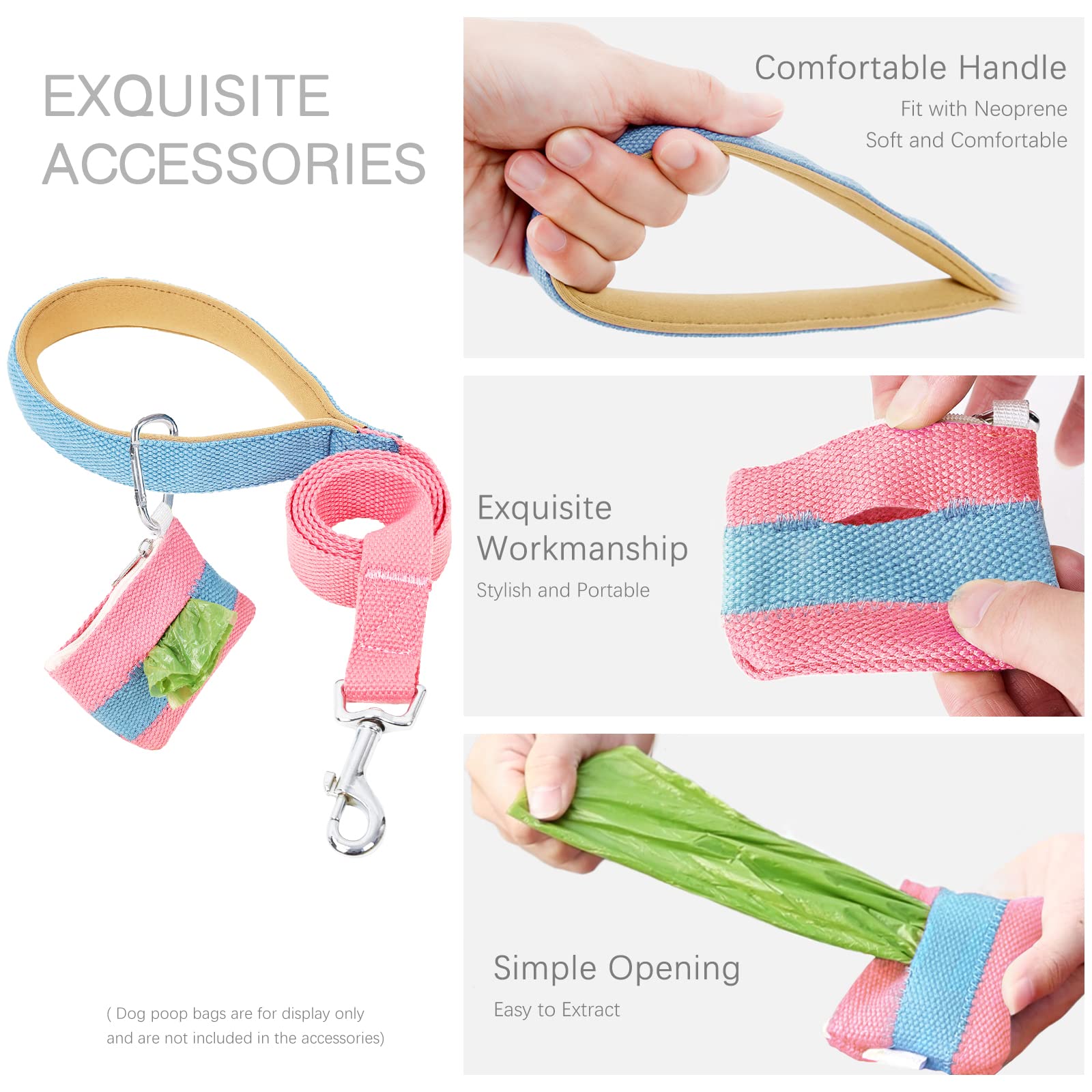 No Pull Hundegeschirr & Leine Set - Step-in Design, Verstellbar, Mit Kotbeutelhalter Für Mittelgroße/große Hunde