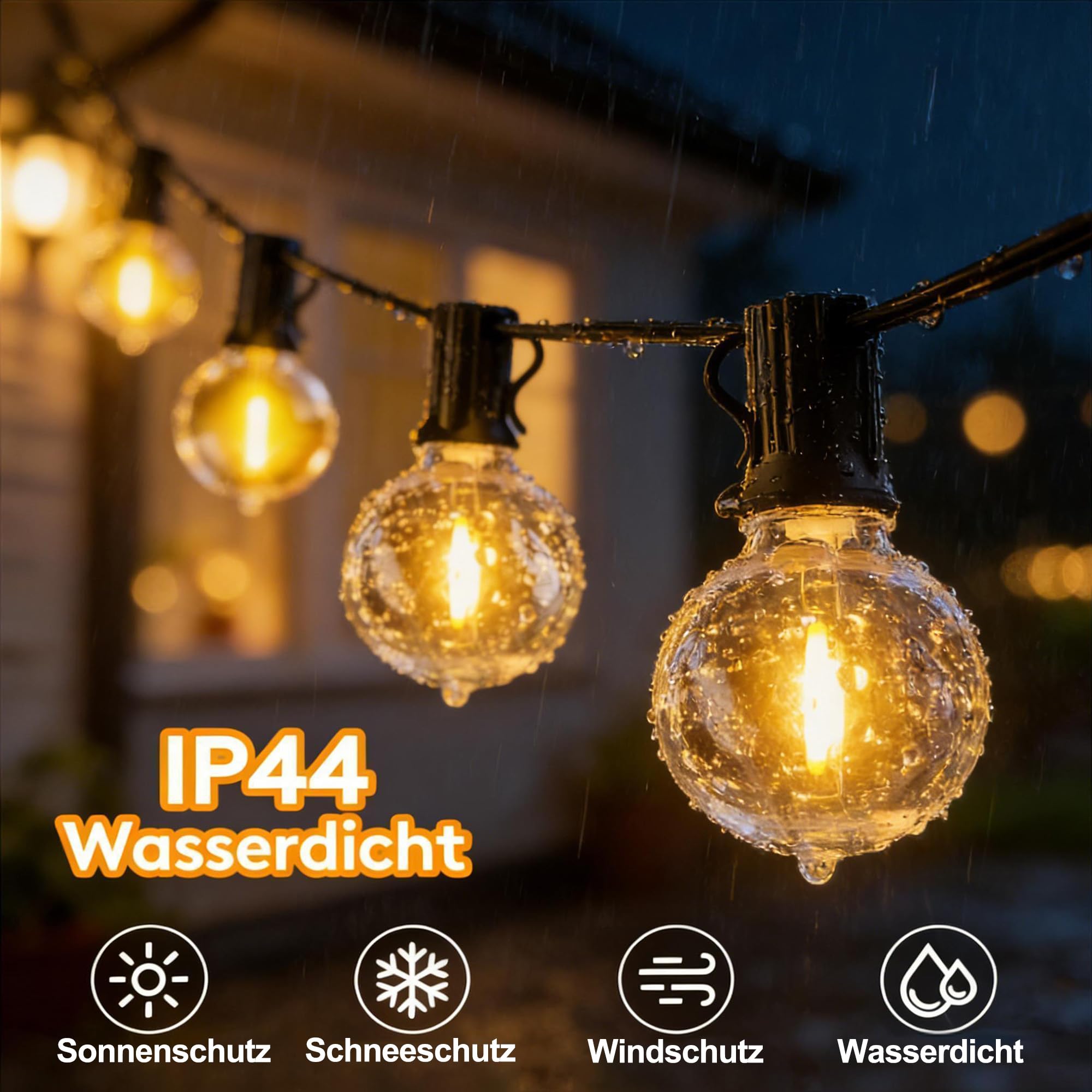 FTL Catena Luminosa a LED da 45 m con Telecomando, Illuminazione Natalizia con 4 Modalità, Dimmerabile e Funzione Timer, IP44 Impermeabile, per Balcone, Giardino, Terrazza, Feste, Matrimoni