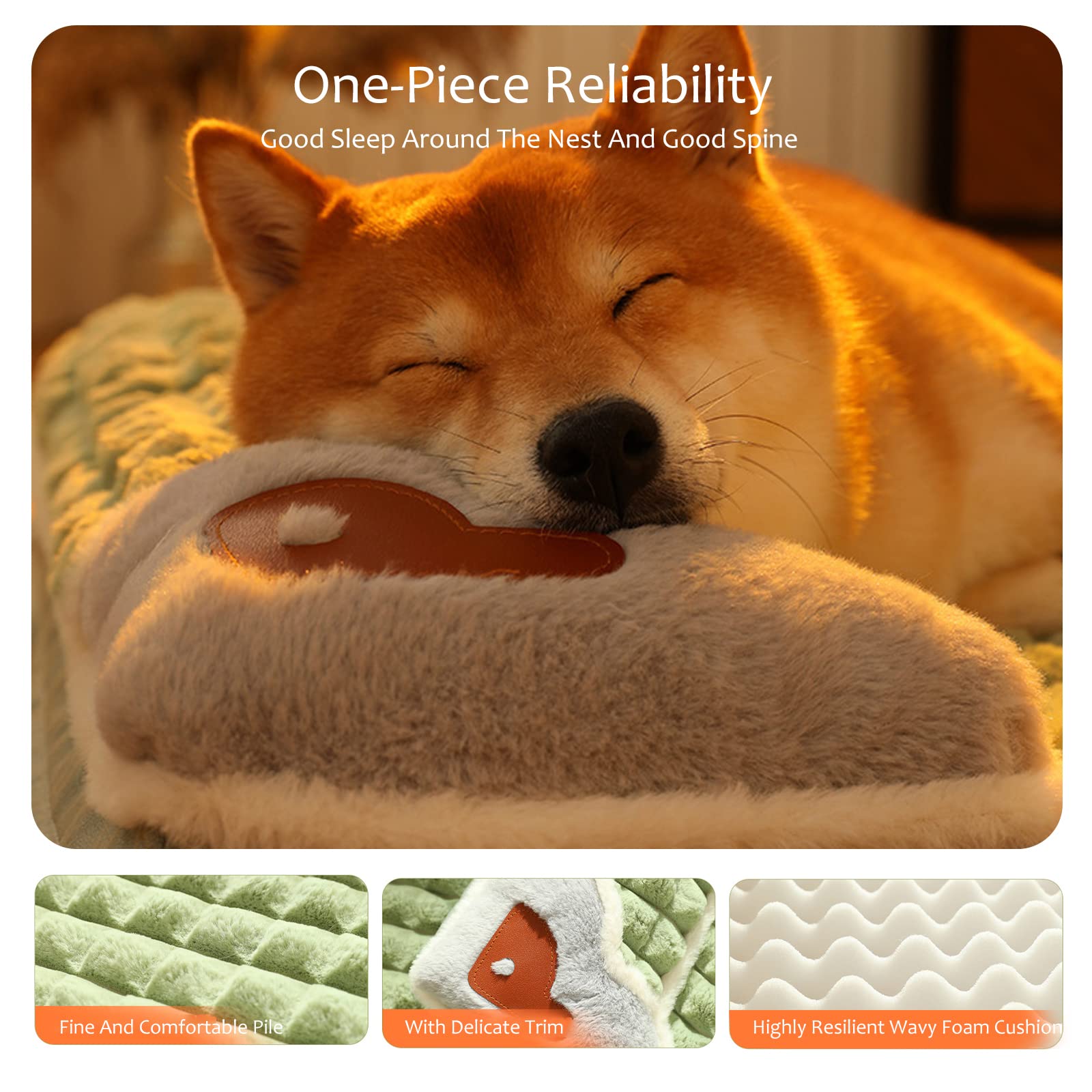 PETCUTE Colchoneta para Perros y Gatos,Espuma con Memoria, Cojín para Mascotas Suave Cálido y Duradero con Funda Extraíble y Lavable,Cama para Perros Grandes y Medianos,XL