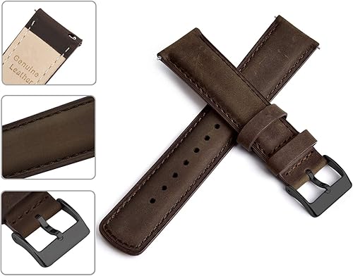Miniatura 4 de Ritche - Correa de reloj de cuero de liberación rápida, 18, 19, 20, 21, 22, 23 y 24mm