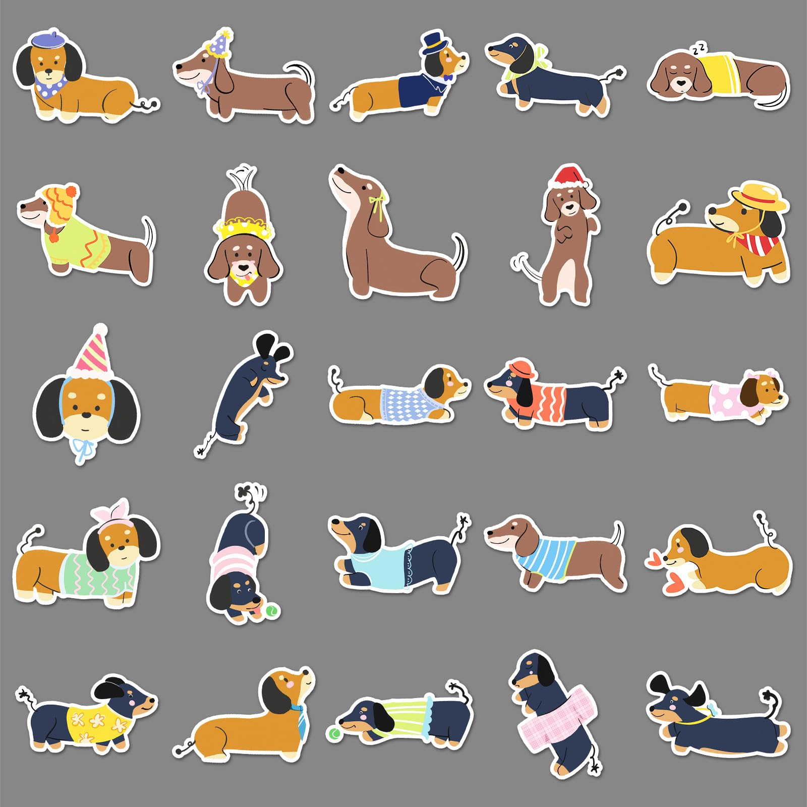 50 Pcs Dachshunds Stickers for Kids Teens Adults Boys Girls Gift,Dachshunds Stickers Pack for Laptop,Skateboard,Luggage,Car,Bike - Image 4