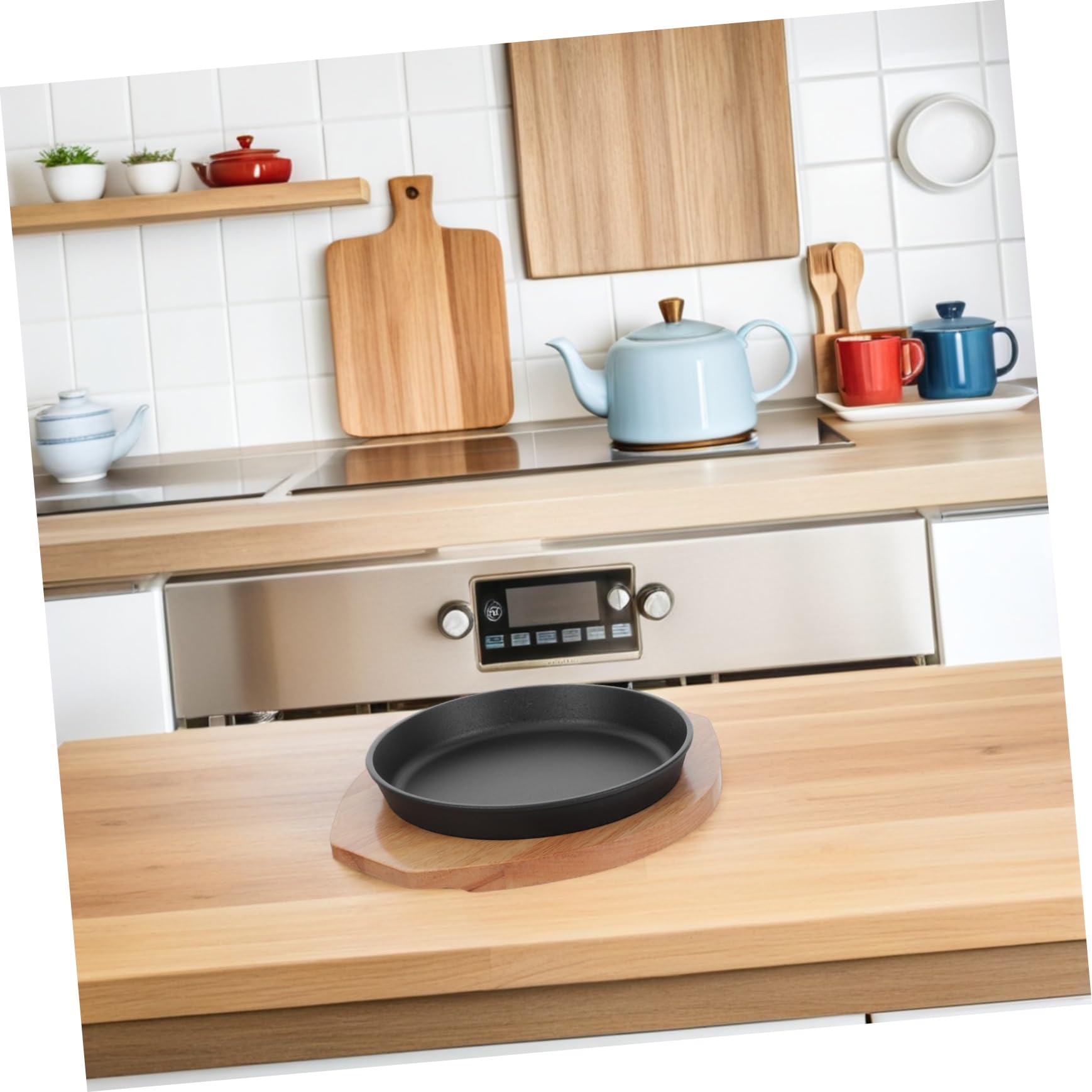 iplusmile Placa De Parrilla Teppanyaki Hierro Fundido Redonda Parrilla Para Barbacoa Interior Exterior Plancha Para Cocinar Filete De Res y Pescado