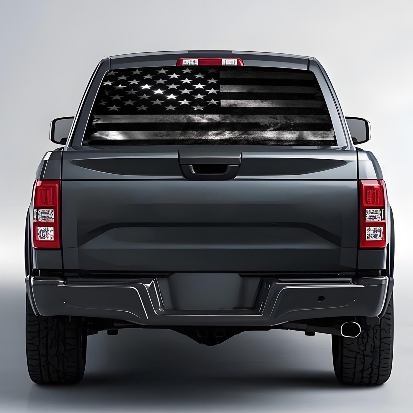Back Window Decals for Trucks - 65x17.3 in American Flag Window Decal Rear Window Decals for Truck Decor, Creative Truck Rear Window Decal for Personalized Decoration - AFD-12-S