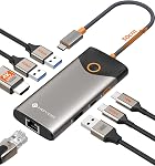NOVOO USB C Docking Station Dual Monitor, 15 in 1 Docking Station 3 Monitors with 2 HDMI,VGA,USB C/A Ports, 100W PD, RJ45, SD/TF and Audio, Multiport Adapter for MacBook/Dell/iPhone/iPad/HP/Lenovo