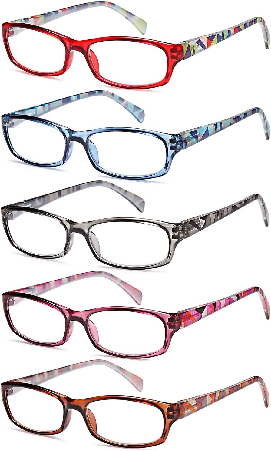 Gamma RAY Readers 6 Pairs Ladies' Readers Includes Sunglass Reader Quality Spring Hinge Reading Glasses for Women