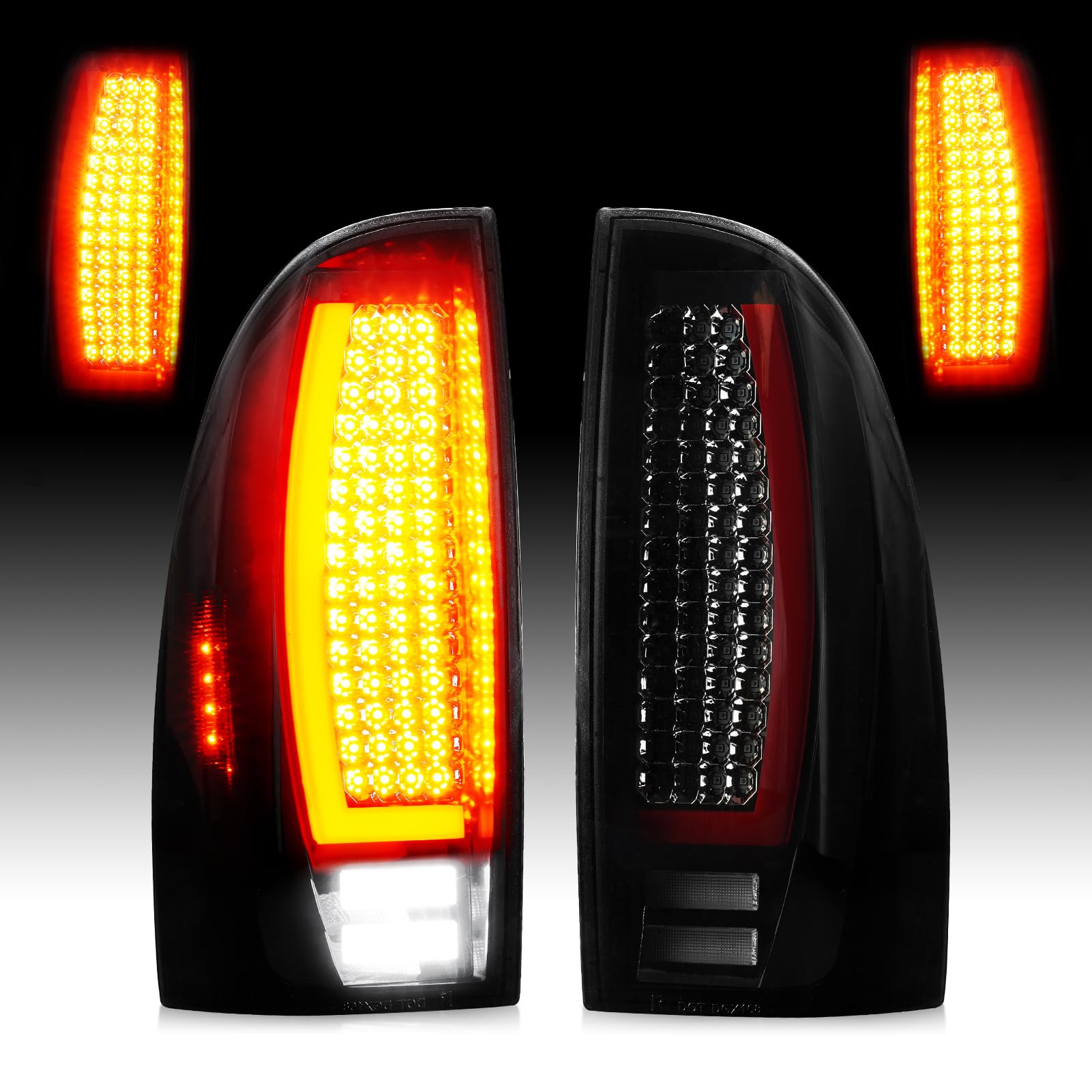 Photo 1 of Tail Light [LED Kit] Compatible with Toyota Tacoma 2005-2015 Pickup, LED Tube Rear Brake Lamp Taillight Assembly Chrome Housing Smoked Lens
