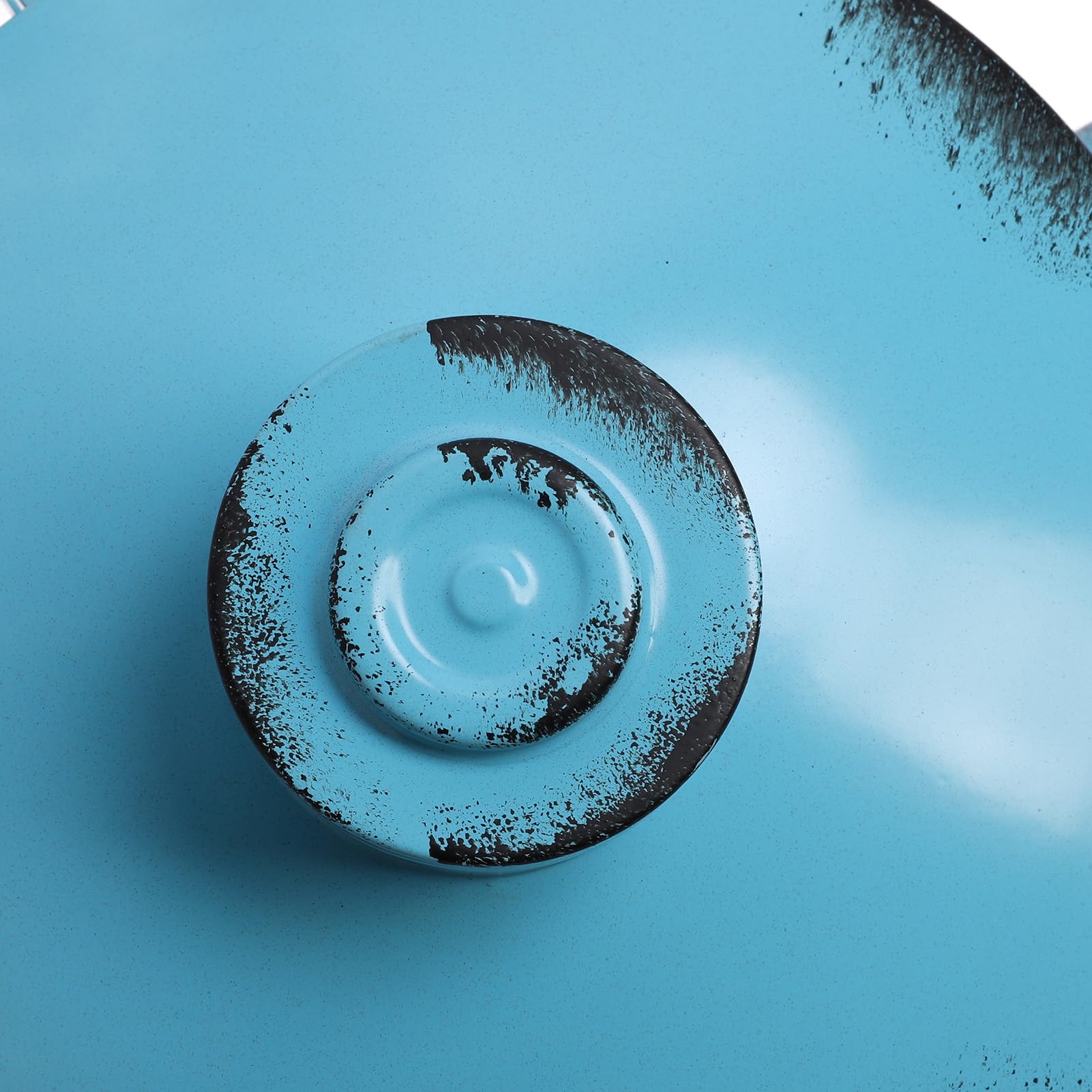 Bote de Basura Retro para Boca de Incendios, Bote de Basura con Pedal de Hierro Forjado de Gran Capacidad, Decoración Europea única de Arte de Hierro para el Hogar y la Oficina (azul claro)