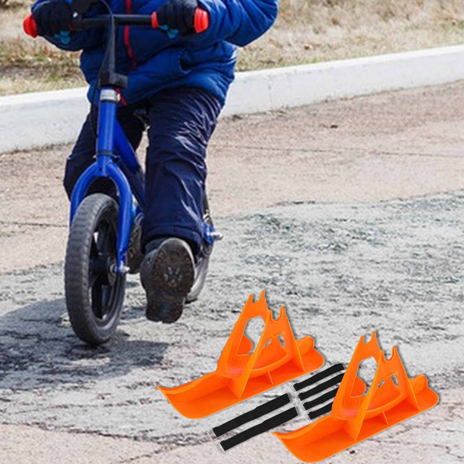 Trineo para bicicleta de nieve robusto portátil divertido