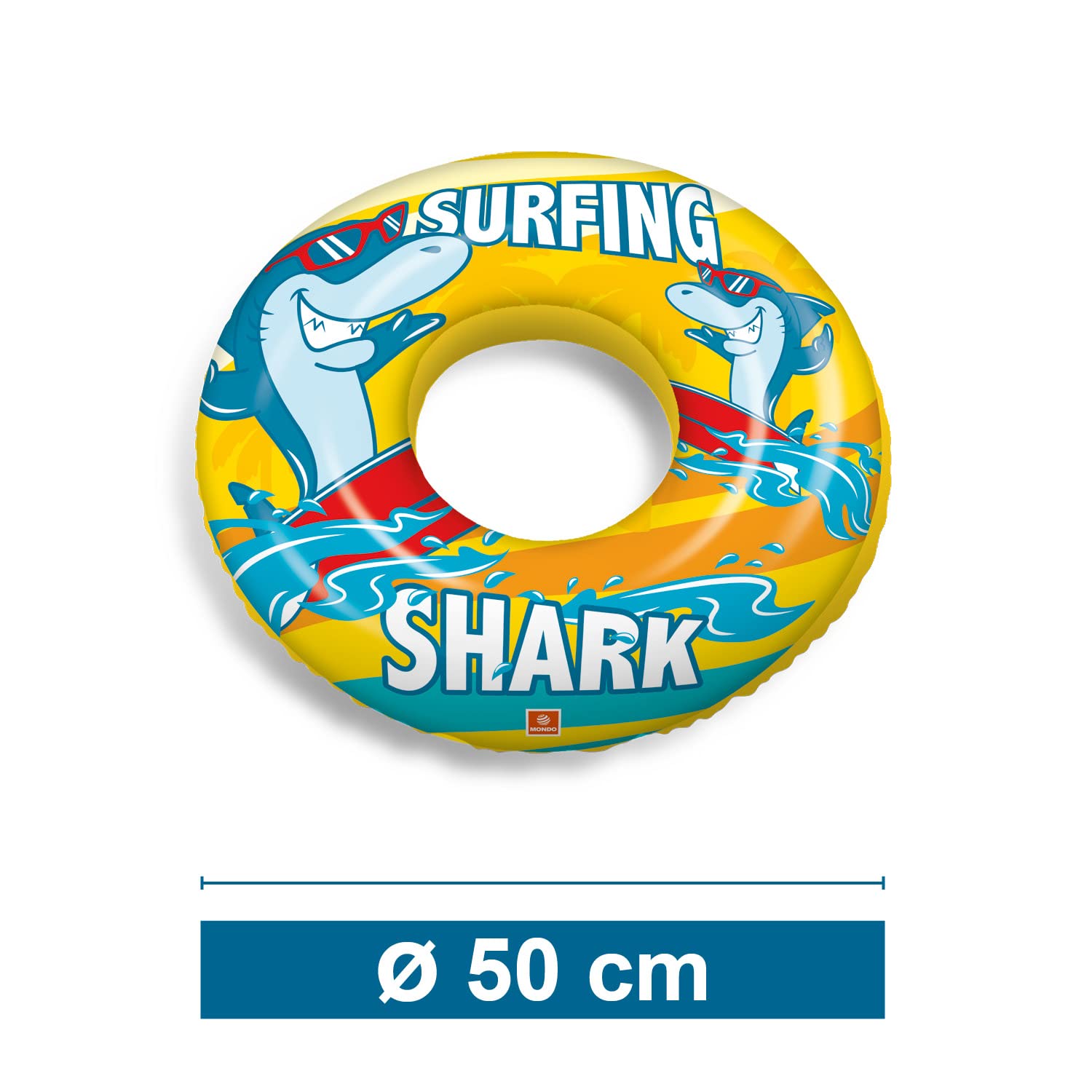 Mondo Zabawki - SURFING SHARK Swim Ring - nadmuchiwany pączek - Pierścień do pływania, idealny dla dziecka/dziewczynki do użytku w basenie/morzu - 16920