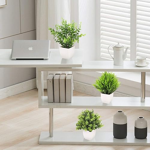 Miniatura 56 de GREENTIME 4 plantas falsas en maceta, pequeñas plantas artificiales de interior en maceta blanca para el hogar, oficina, dormitorio, escritorio