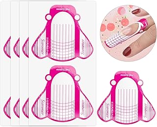 G2PLUS Paper Nail Forms for Gel Builder - 100PCS Rose Nail Extension Form Stickers - Large Adhesive Nail Builder Forms - Nail Paper Forms for Gel Nails Extension