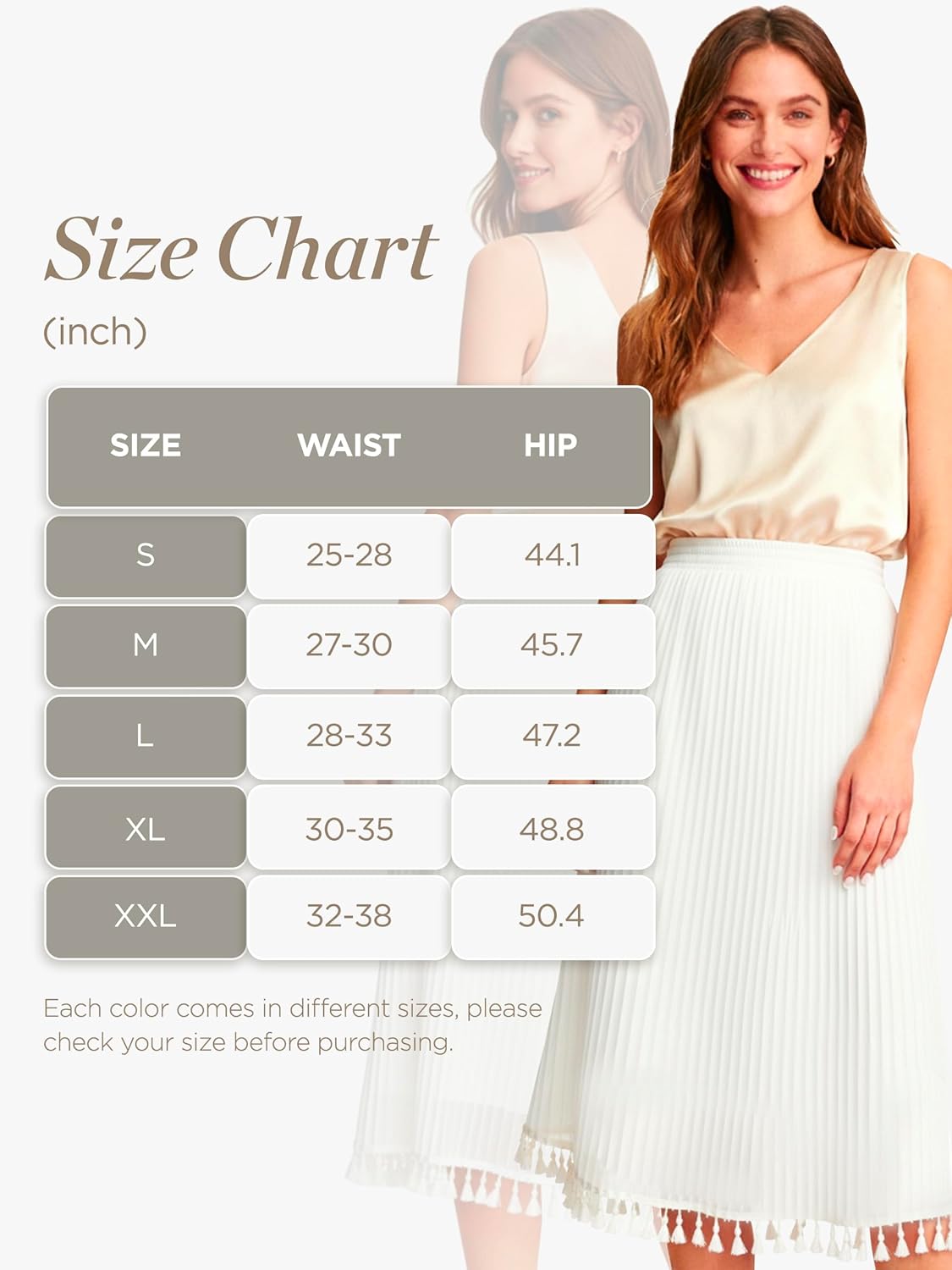 Half Slip for Under Dress - Long Underskirt with Unique Tassel Soft Pleating Slips for Women Under Dresses - Image 6