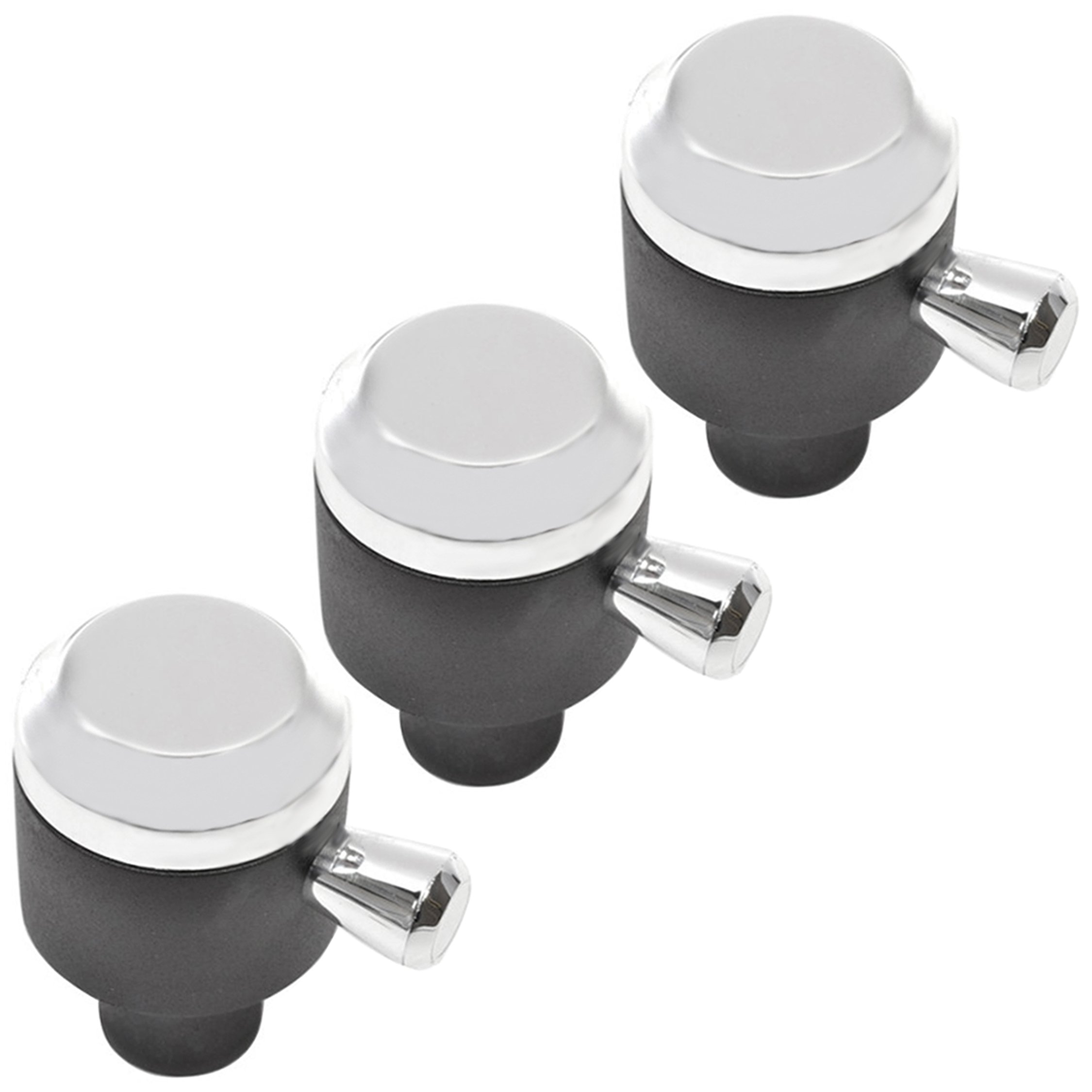 SPARES2GO Gałka przełącznika sterującego do Rangemaster 90 110 klasyczna płyta kuchenna (srebrna/chromowana, 3 sztuki)