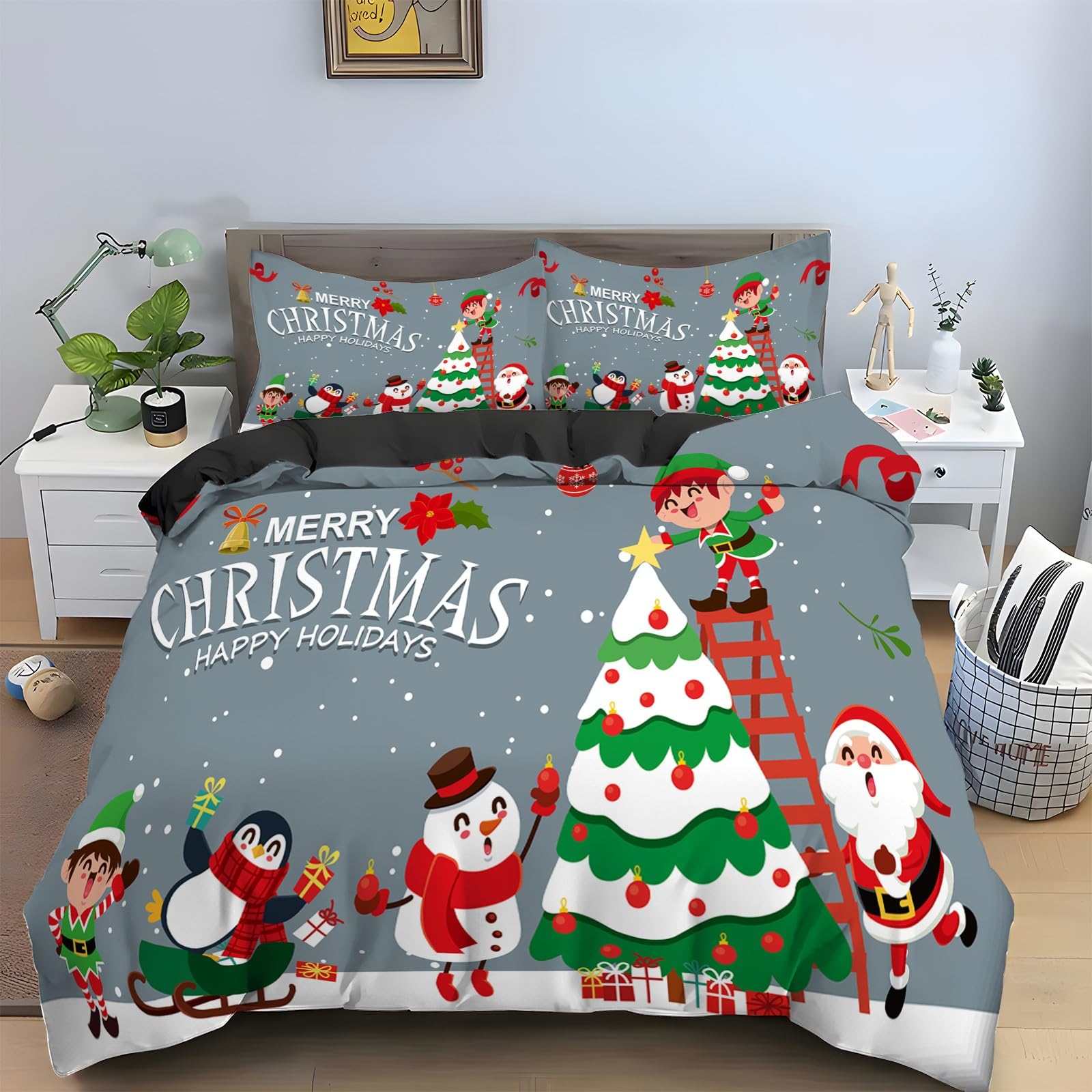 Parure de lit bonhomme de neige 220x240 pour la magie du Nouvel An