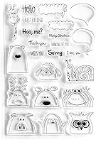 Lily Craft Hello Best Friend Giraffe Snail Cartoon Clear Stamps 14x14cm - Easy Card Making Scrapbooking DIY Crafts