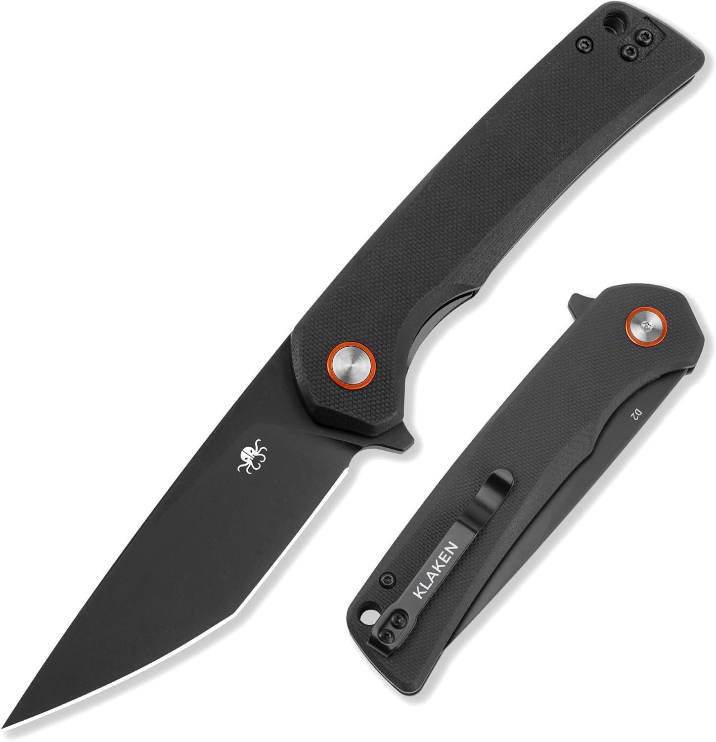 Pocket Knife for Men Women, 3.54" D2 Tanto Blade Folding Knife, G10 Anti-Slip Handle Pocket Camping Knife with Pocket Clip, EDC for Outdoor Survival Hiking