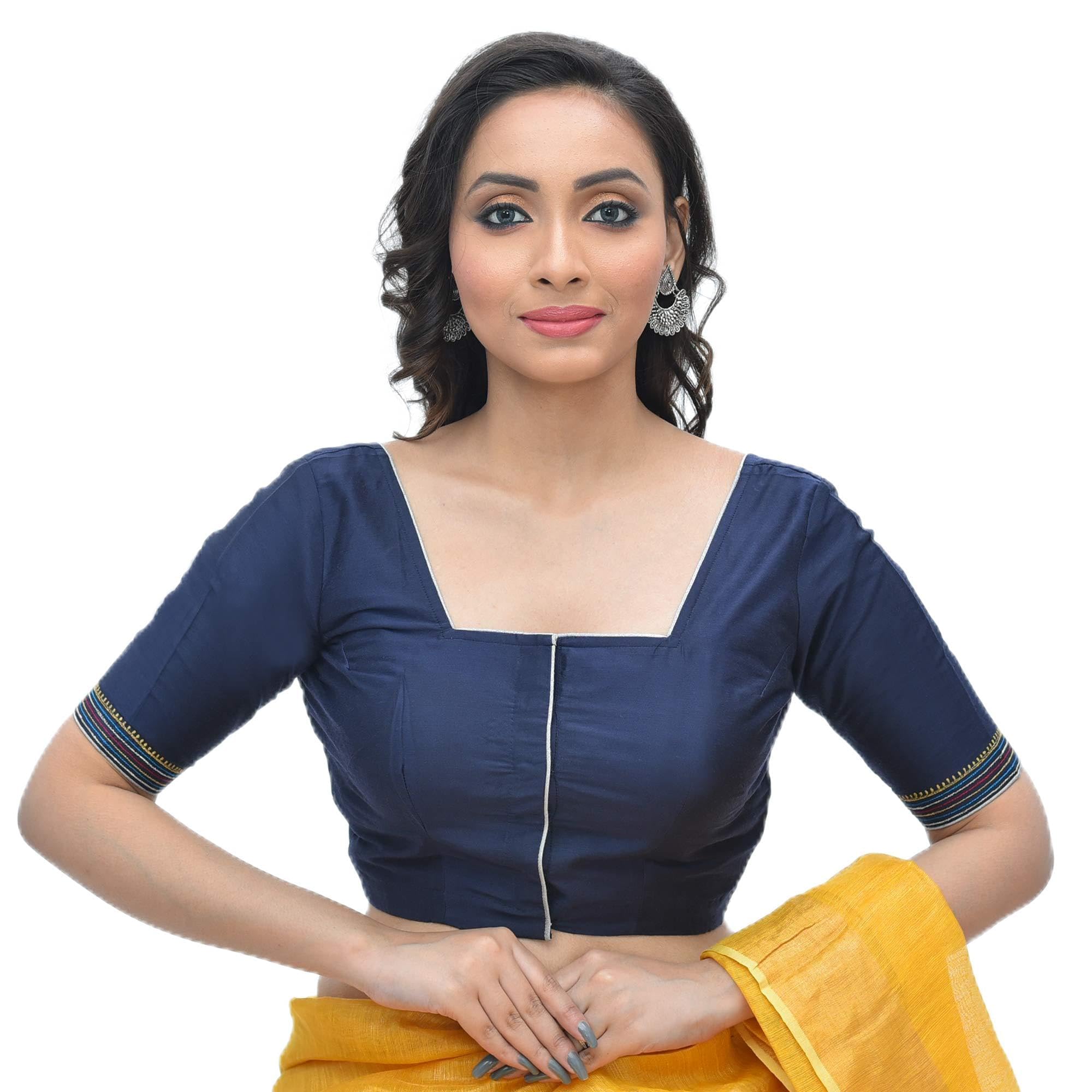 rene Women Cotton Tussar Embroidered Stitched Blouse (D-1005412)-picture-9