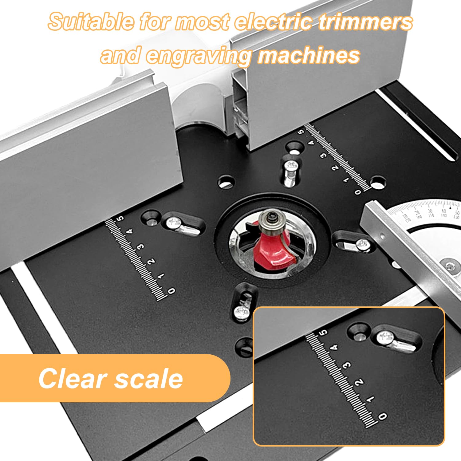 Kit défonceuse Sur Table Aluminium, 65 mm De DiamèTre Défonceuse Sous Table Routeur Lift, Table Défonceuse Kit pour Rainures Et Bordures De Table