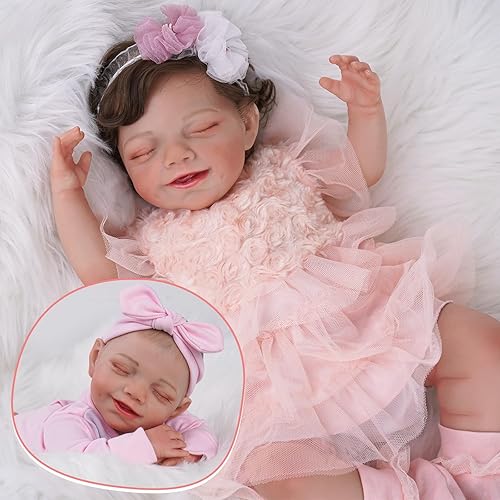 Miniatura 5 de BABESIDE 2 muñecas de bebé Reborn de la vida real, Olivia de cuerpo suave, realista, recién nacida durmiendo con accesorios de juguete, juego de