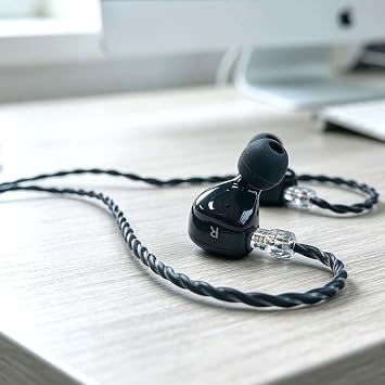 FAAEAL in Ear Monitor Bass Earbuds Wired Earbuds, HiFi Clear Sound Stereo Headphones with mic,Dual Magnectic Circuit Dynamic Detachable Cable for Gaming Singer Video Studio 3.5mm Black