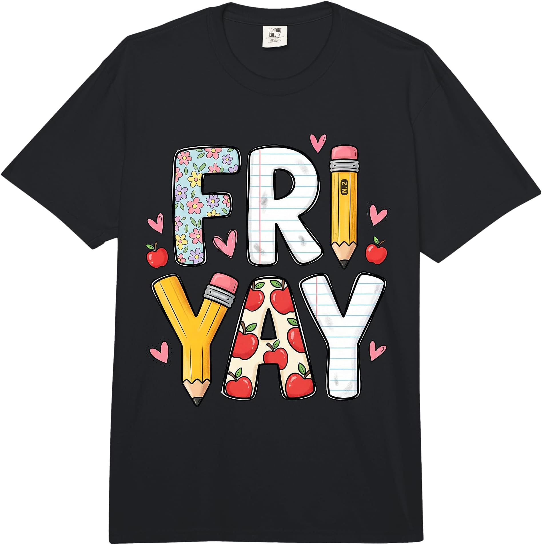 Fri-Yay Happy Friday Funny Weekend Teacher Back to School Comfort Colors Adult Heavyweight T-Shirt