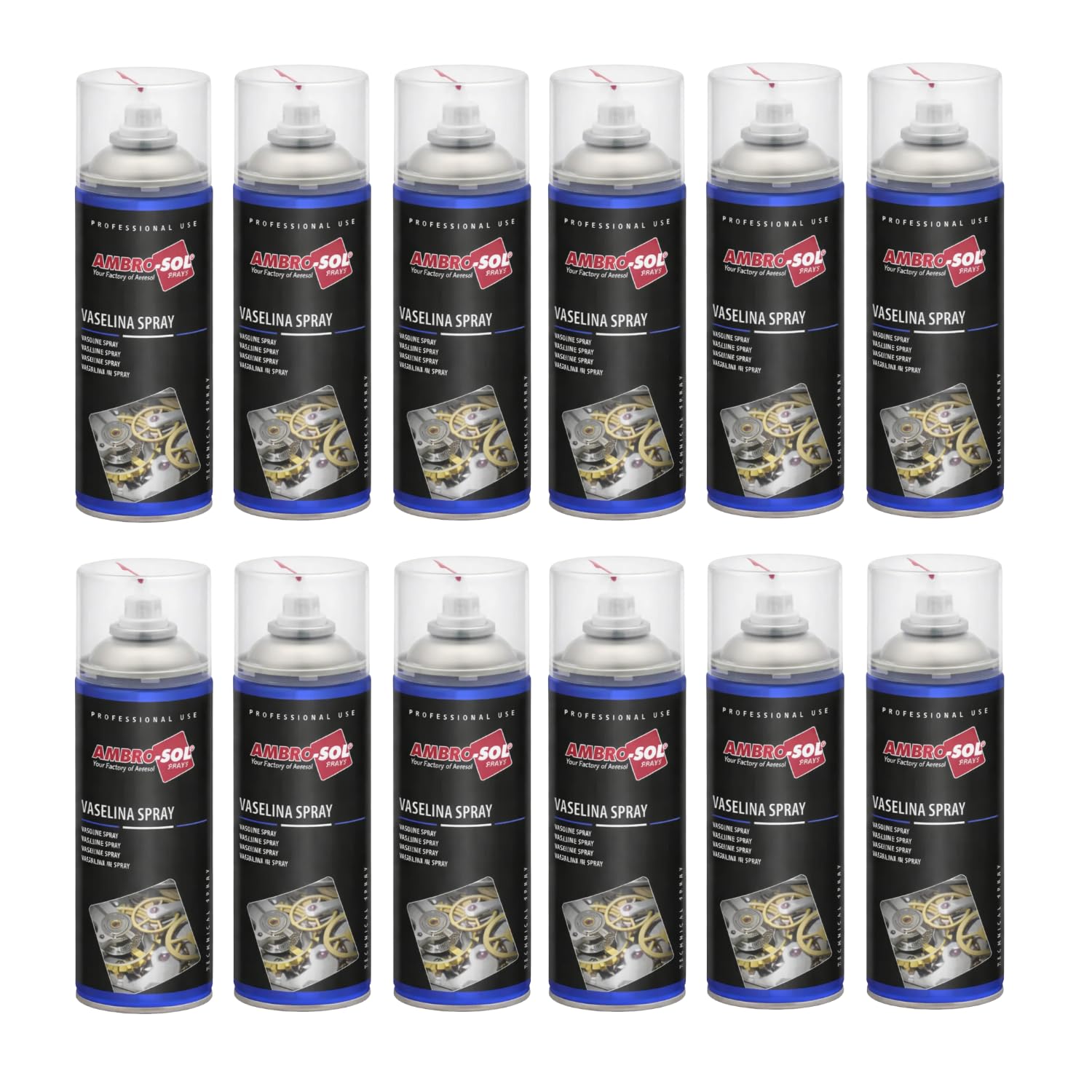 12 Bombolette di Vasellina Spray 400 ml Olio Tecnico di vaselina, Lubrificante, Anti-ossidante, Protettivo, Incolore e inodore