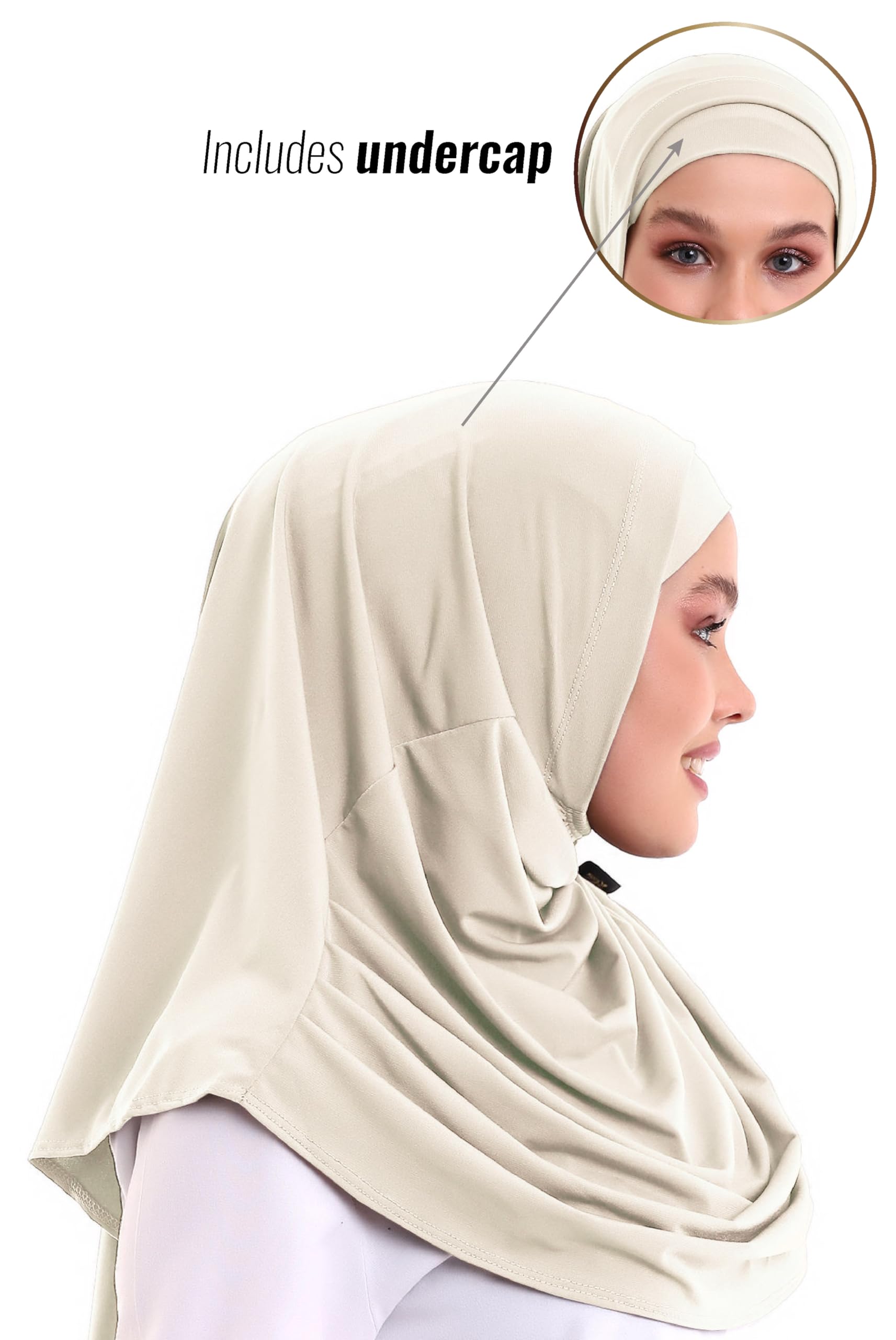 ihvan online, Hidżab szaliki dla kobiet, gotowe do noszenia, lekka i wygodna chusta na głowę, Instant Turban, Jersey, wstępnie szyte