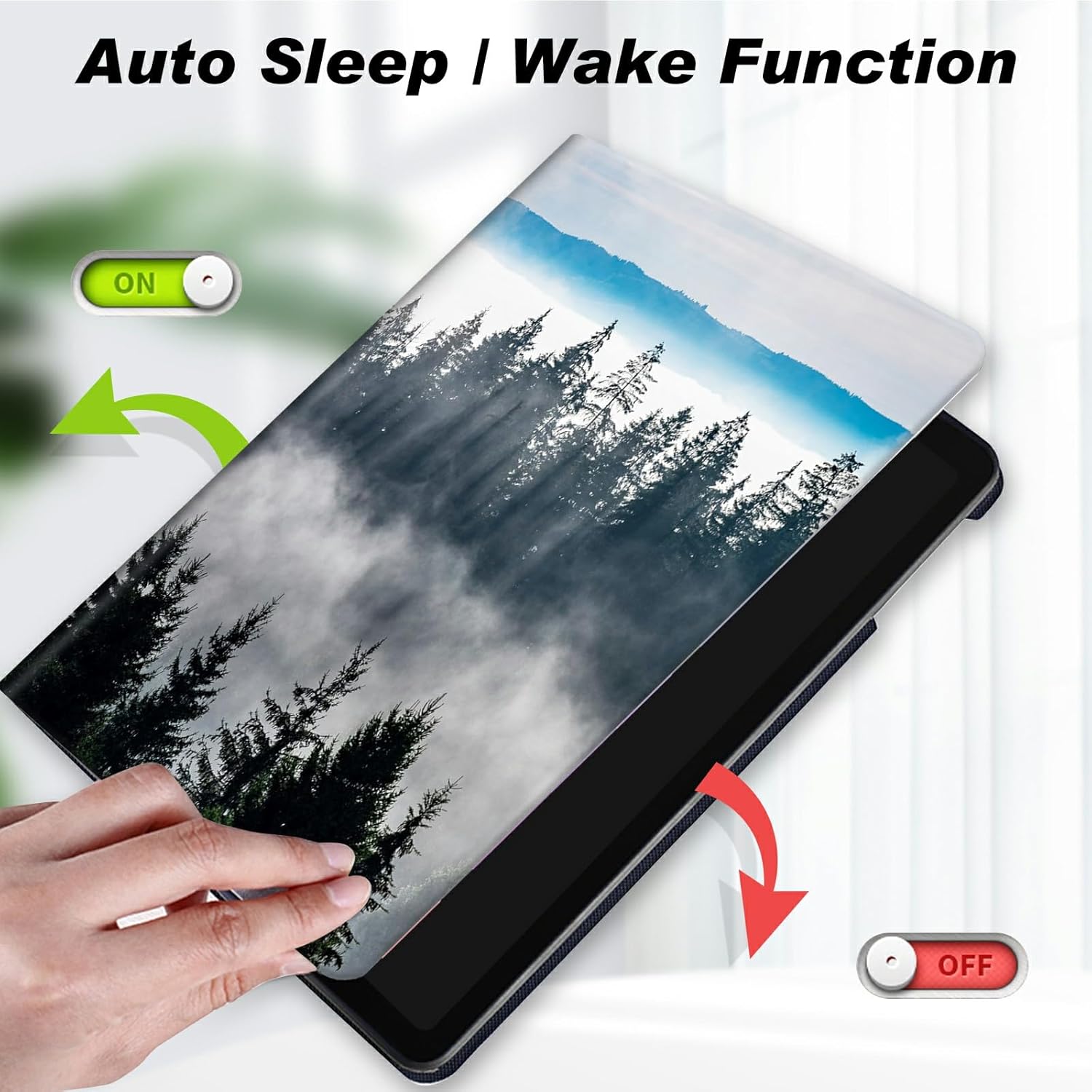 Case for All-New Amazon Fire HD 10 Tablet (13th Generation 10.1", 2023 Release),Slim Lightweight Smart Shell Stand Cover with Auto Wake/Sleep for Fire Tablet 10 2023,Nature Mountain Forest