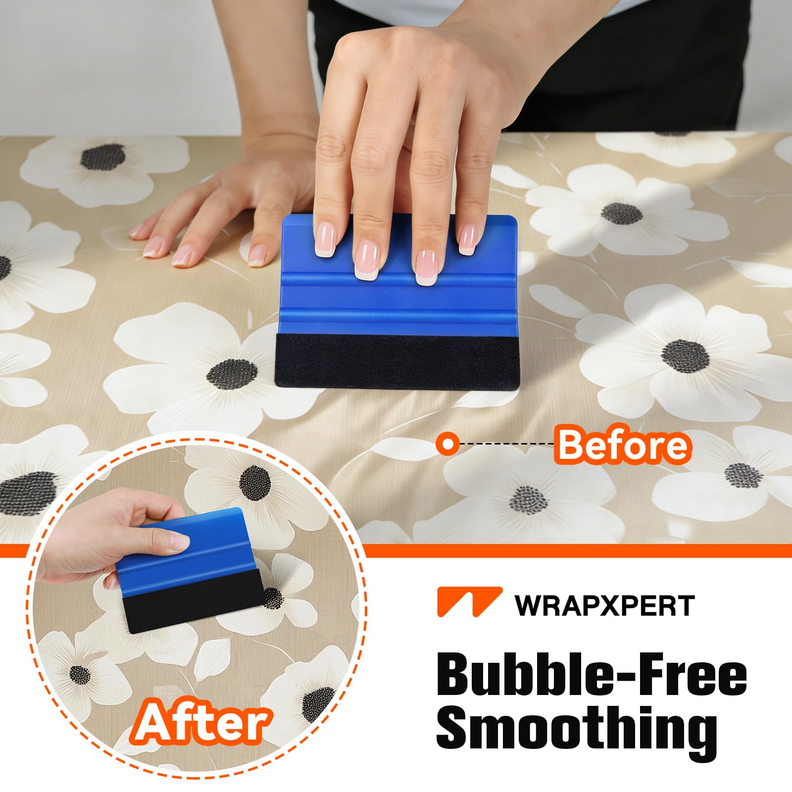 WRAPXPERT Herramientas de papel pintado, kits de herramientas de alisado de papel pintado, kit de instalación de papel tapiz de despegar y pegar para aplicación suave de papel de contacto, azulejos de