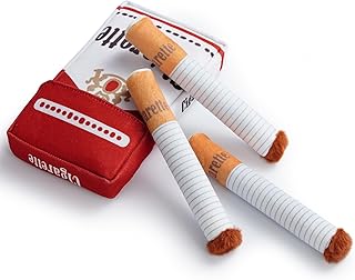 Giggle Cigarette Dog Toy, Squeaky Dog Toy, Fun Cigarette Shape Plush Dog Self-Play Toy, Interactive Toy for Small, Medium ...
