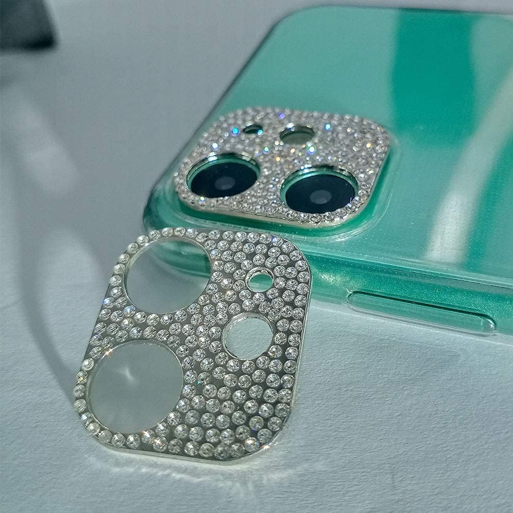 Bling Lens Protector for iPhone 11, 2 Pack Diamond Crystal Camera Protector Diamond Decoration Cover for iPhone 11 (2 Pack,Silver)