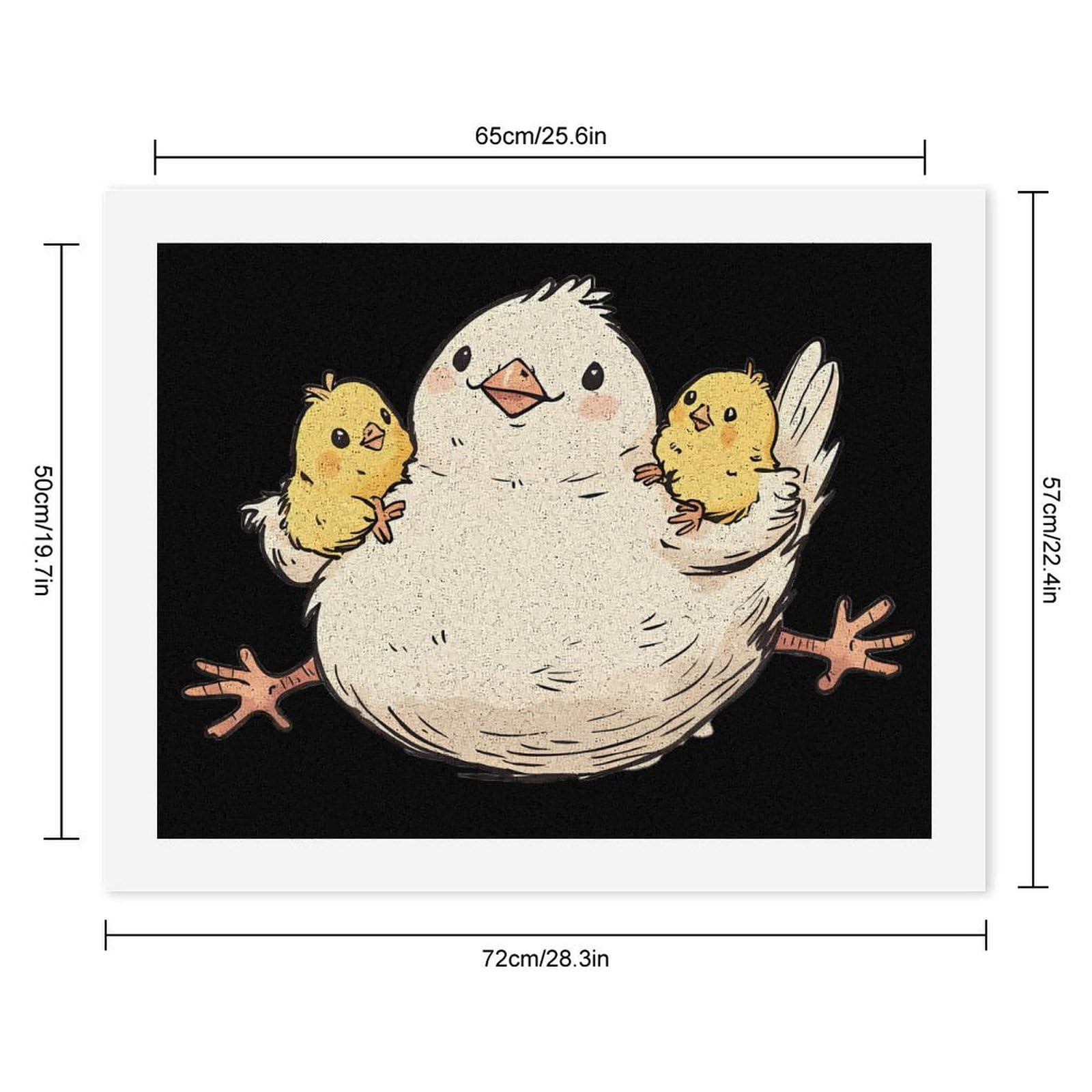 Lustiges Malen nach Zahlen für Erwachsene, Motiv: Henne und Huhn, Baumwolle, digitales Ölgemälde, Heimdekoration, Geschenk, 50 x 65 cm