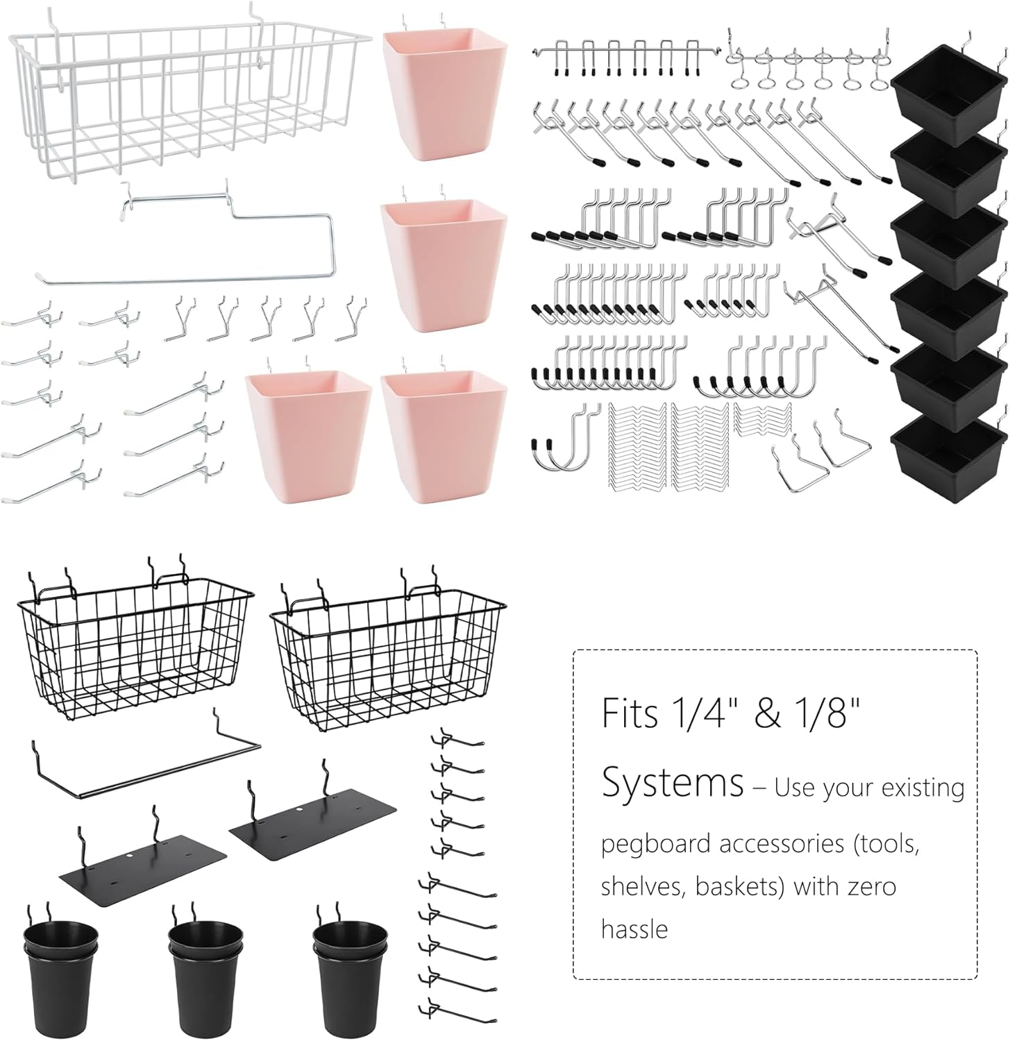 ARTAWEIN Pegboard Organizer - Craft Peg Board, Nursery Storage, Wall Organizer and More, Comes with 1 x Free Shelf Fits Most 1/4" and 1/8" Pegboard Accessories (Mint Green)