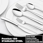 40-Piece Silverware Set, Heavy Duty Stainless Steel Flatware Set for 8, Food-Grade Tableware Cutlery Set, Utensil Sets for Home Restaurant, Mirror Finish, Dishwasher Safe
