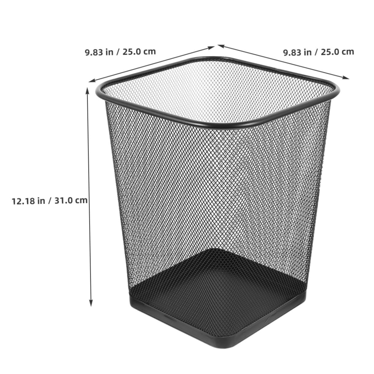 2pcs Metal Mesh Wastebasket Sturdy Hollow Design Recycling Bin for Kitchen Office Bedroom with Breathable Structure and Wide Opening for Convenient Garbage Disposal