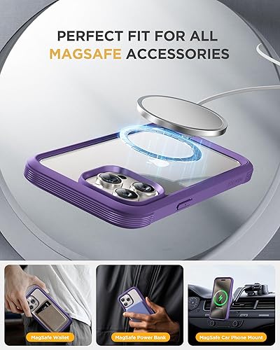 Miniatura 661 de Miracase Glass Series - Funda magnética para iPhone 15, compatible con MagSafe, de cuerpo completo, protector de pantalla de vidrio 9H integrado