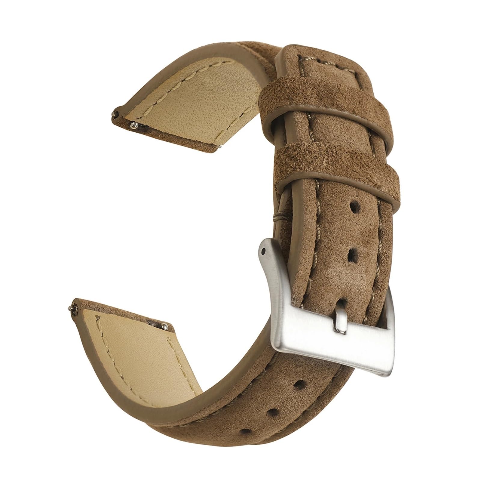 Cinturini, Cinturino for Orologio in Pelle Scamosciata Cinture for Cinturini(Tan,22mm)