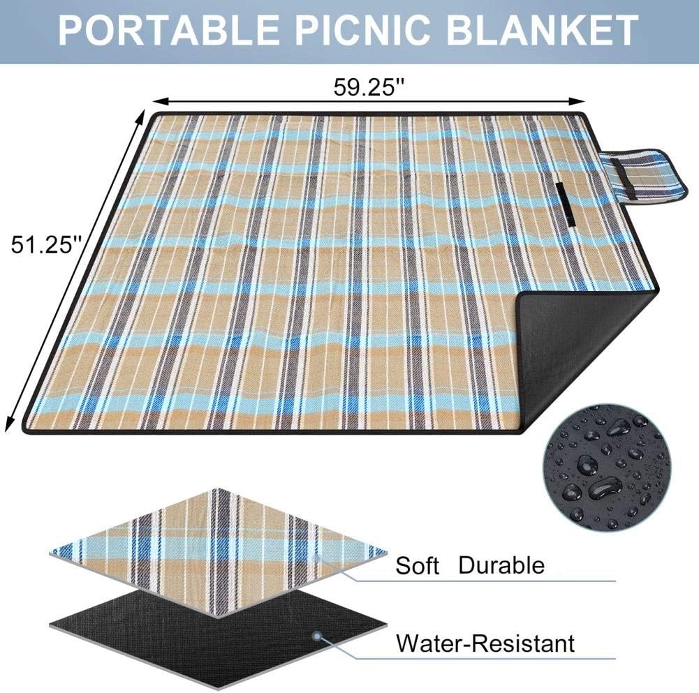 Picnic Backpack Sets for 4 Persons,Picnic Cooler Bag with Roomy Insulated Compartment, Bottle Holders and Waterproof Picnic Rug (Brushed Khaki) : Patio, Lawn & Garden