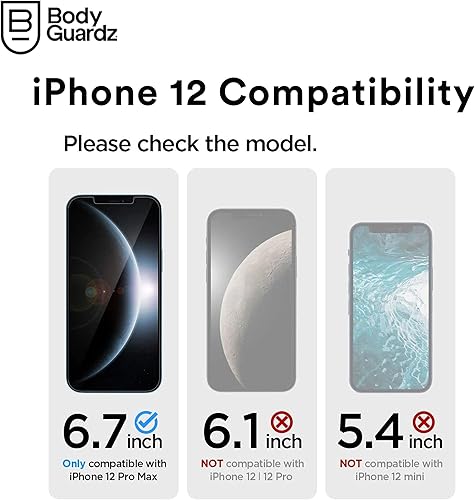 Miniatura 7 de BodyGuardz Funda Stack de protección contra impactos de 10 pies compatible con iPhone 12 Pro Max (dos tonos azul marino)