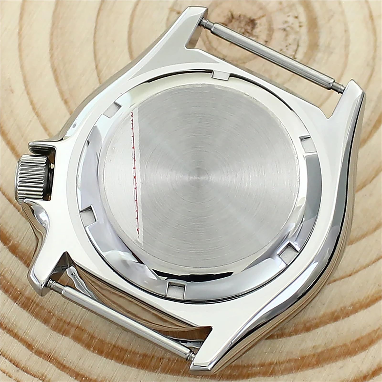 Cassa for orologio automatico argentata, parti di ricambio, cassa in vetro zaffiro adatta for Seiko NH35 NH36 4R36 SKX007SKX013 120 clic Cassa dell'orologio