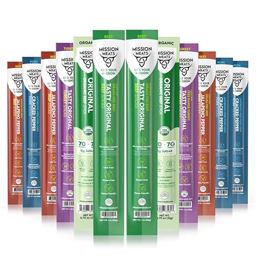 Refrigerio Keto de carne de res alimentados con pasto sin azúcar, sin organismo genéticamente modificado (GMO), sin gluten, glutamato de sodio