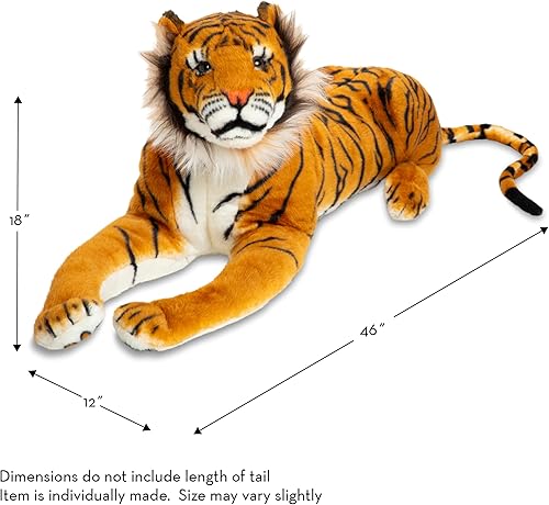 Miniatura 4 de Tigre gigante de peluche de Melissa & Doug, realista (más de 5 pies de largo)
