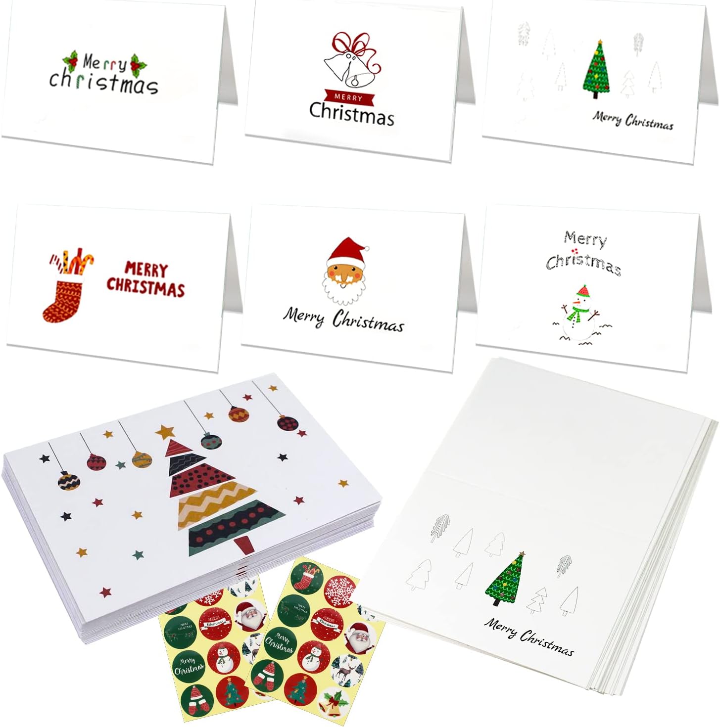 Biglietti Natalizi Con Busta ZXTGBQ 12 Pezzi Biglietti Auguri Natale Con Busta E Adesivi Biglietti Adesivi Natalizi Per Regali - Foto 6