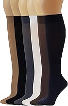 SUMONA 6 Pairs Women Opaque Stretchy Spandex Knee High Trouser Socks