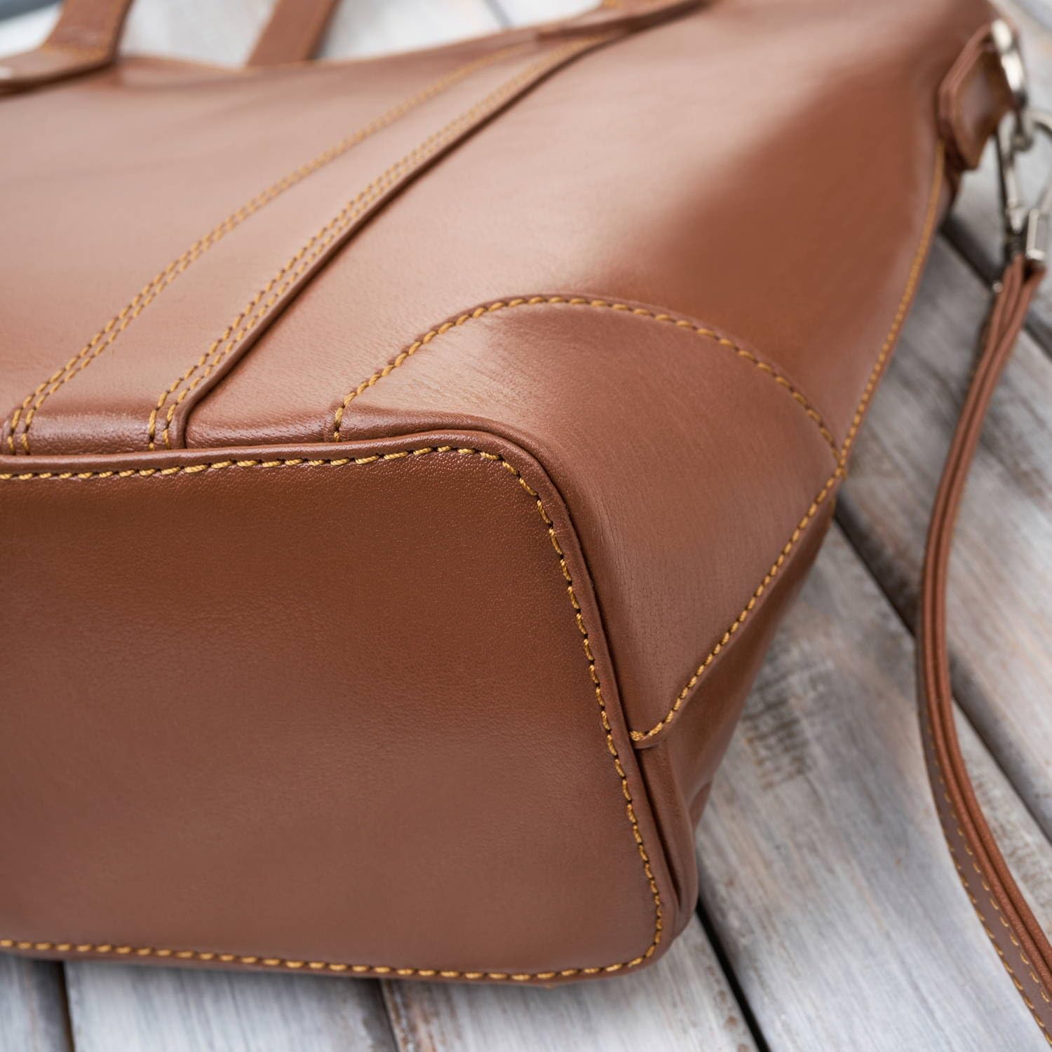 Torebka damska skórzana na ramię duża koniakowa torba damska shopper T-41-CG