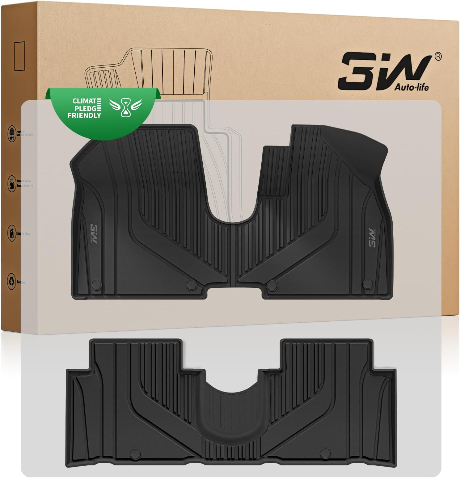 3W Floor Mats Fit for Hyundai IONIQ 5 2022-2024, All Weather Thorex™ Floor Liner Protection Car Mats, Pet Dog Friendly Recyclable Car Footmats,Waterproof Anti-Slip Easy to Clean,Accessory