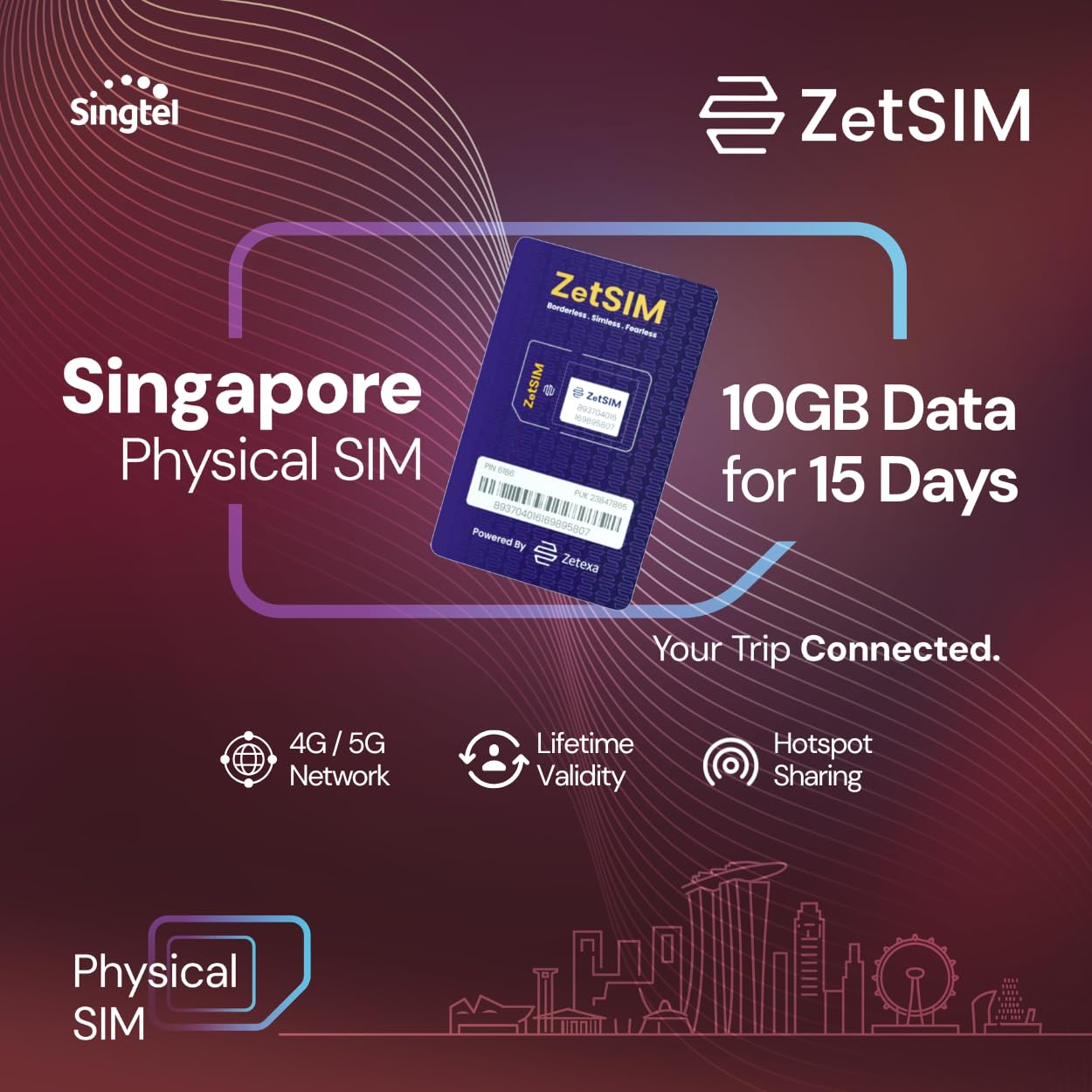Singapore Local SIM Card | 10GB Data for 15 Days | 4G/5G High-Speed Data | One SIM for Lifetime | Easy Top-Up via App | Hotspot Sharing Supported | No Contract Required-image-29