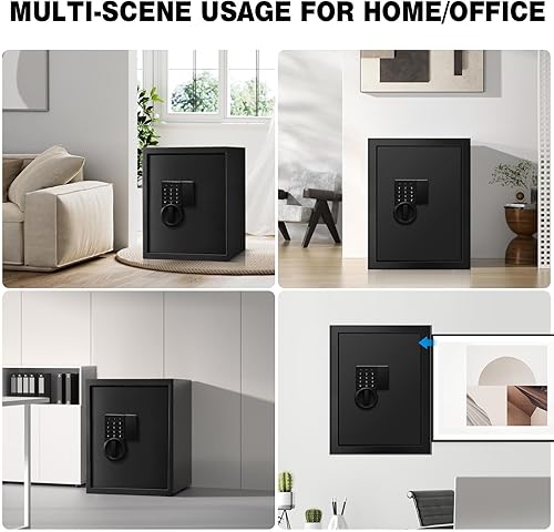 Miniatura 8 de Caja fuerte de 2.2 pies cúbicos para documentos del hogar, caja de seguridad digital electrónica de acero para oficina, dinero, joyas, objetos de